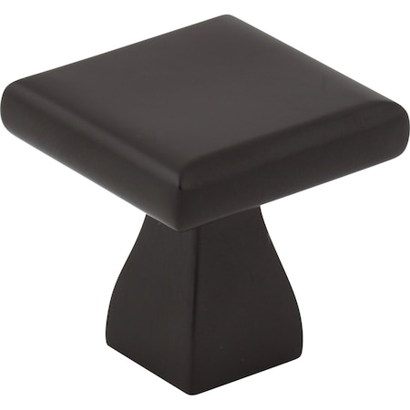 Elements 1" Overall Length Matte Black Square Hadly Cabinet Knob 449MB